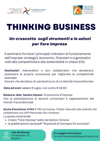 AFP Patronato San Vincenzo di Bergamo: all'avanguardia nella Formazione Aziendale - Fare impresa: conoscere per crescere con l'economista Sandro Danesi
