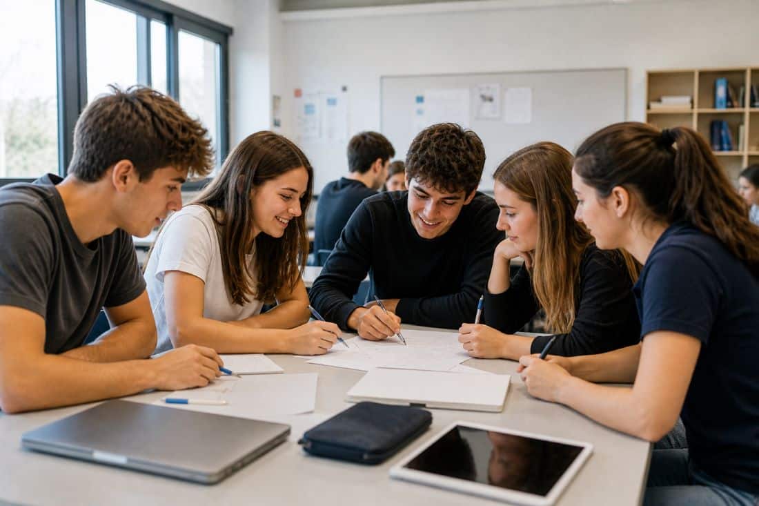 studenti impegnati in didattica attiva e lavoro di gruppo