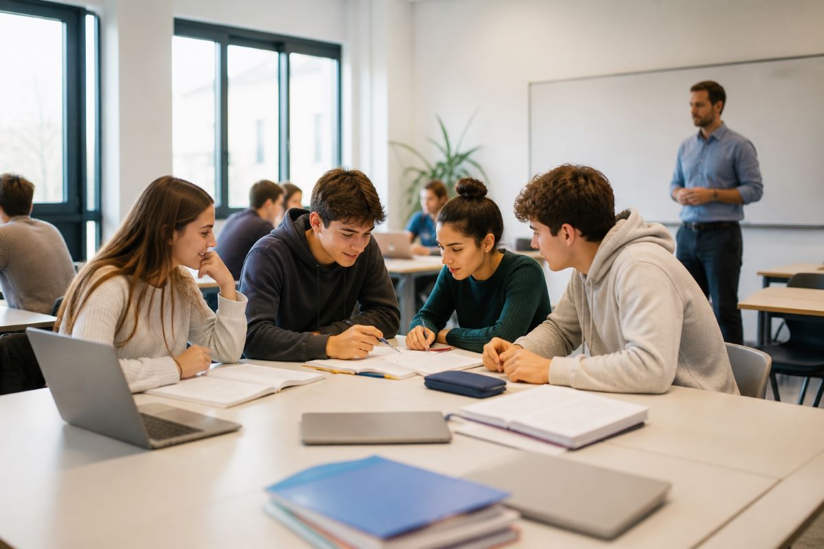 studenti impegnati in didattica attiva e lavoro di gruppo