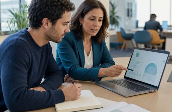 Orientatore e lavoratore utilizzano AppLI per l’orientamento professionale.