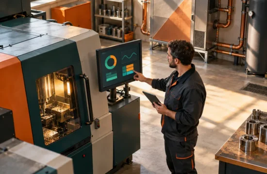 mappare le green skills nelle PMI. Tecnico analizza consumi e prestazioni di un impianto industriale.